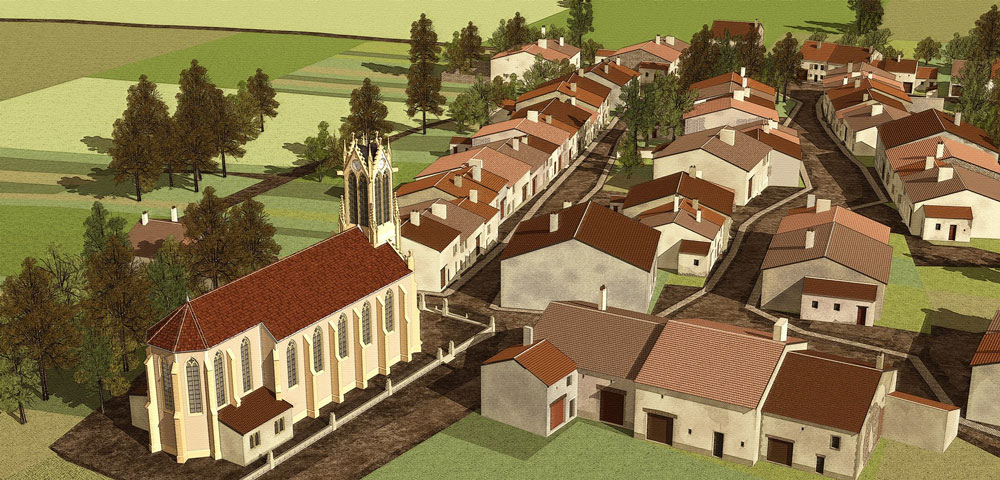 Le village détruit de Remenauville Meurthe et Moselle maquette